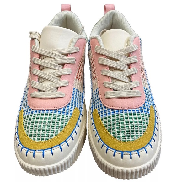 Nicole Miller Shoes - NEW Nicole Miller Brita Mixed Media Platform Sneakers Shoes Size 8.5